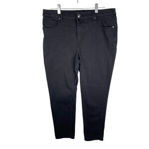 Chico's So Sliming Girlfriend Slim Leg Ankle Jeans Womens 1.5 Black Faded Sz 10